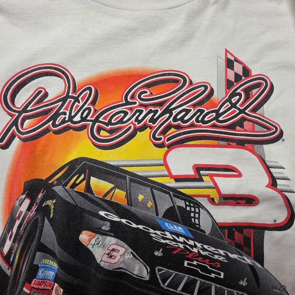 Vintage Dale Earnhardt NASCAR The Man #3 Long Sleeve Graphic Tee White Mens L - Picture 10 of 11